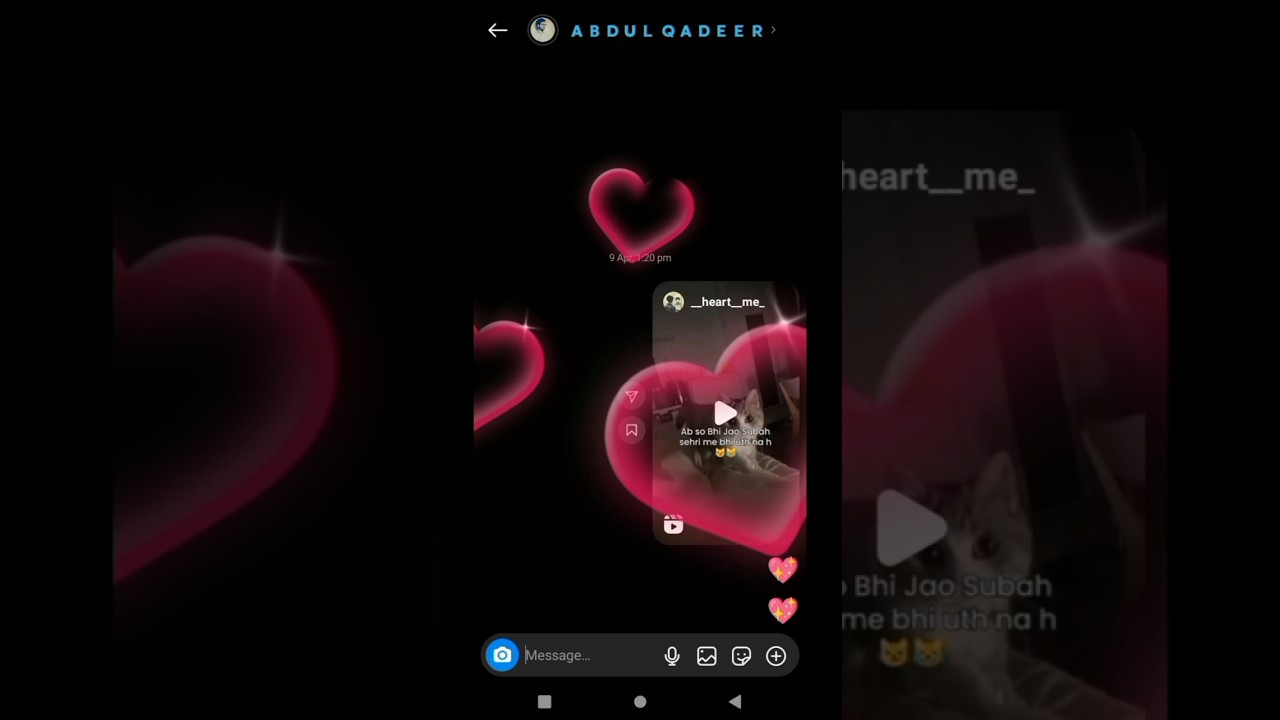 Instagram chat tricks💜 Instagram beautiful chat trick / Instagram tricks 2025 hearts in inasta chat